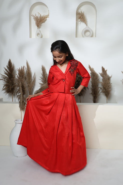 HEART RED JACKET WITH SKIRT